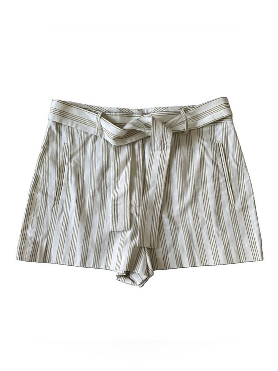1. State Pants - 1.State Striped Tie Waist Shorts Women's 12 100% Cotton Coastal Chic Old Money
